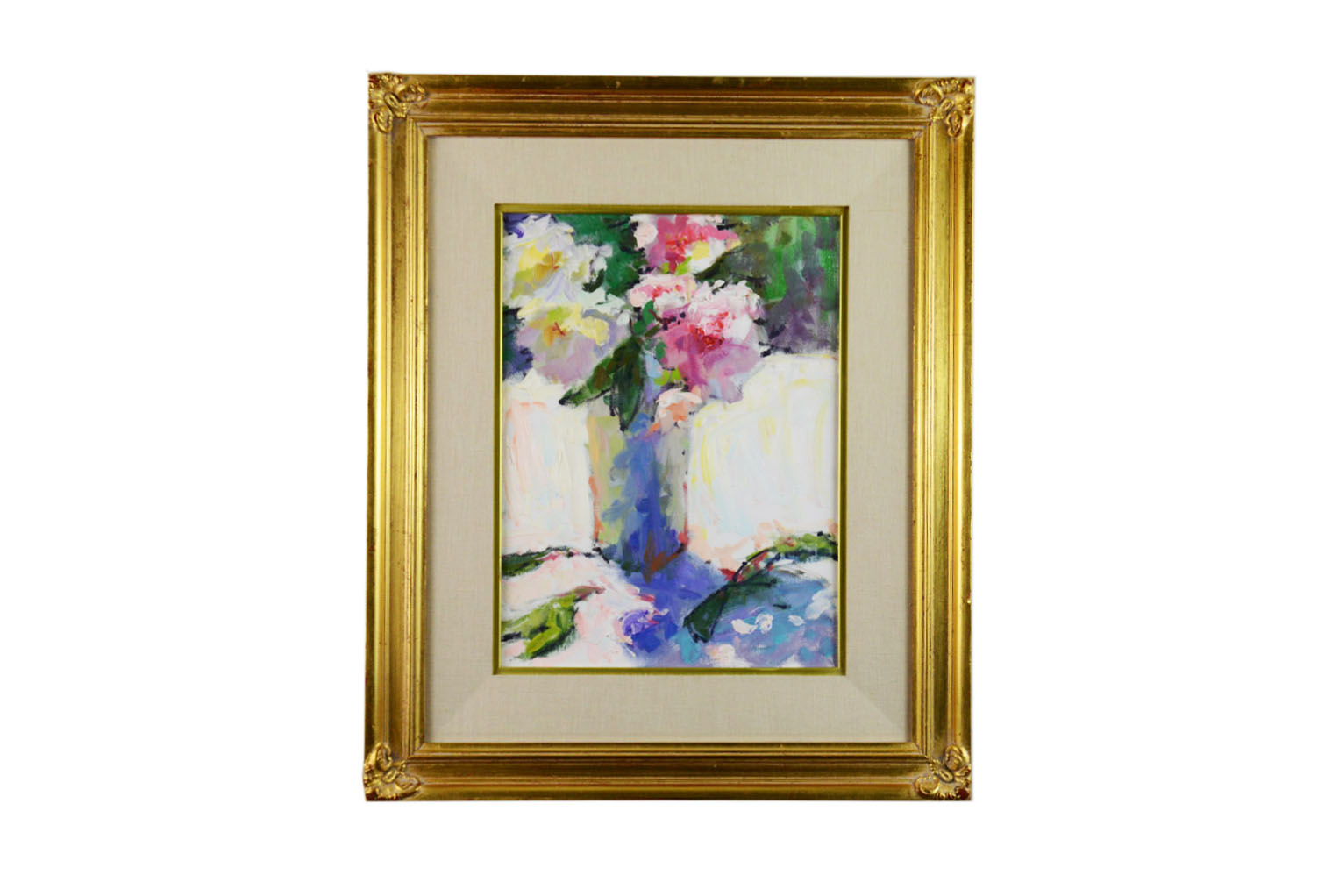 Jerry Fresia Original Oil on Canvas Floral Still Life