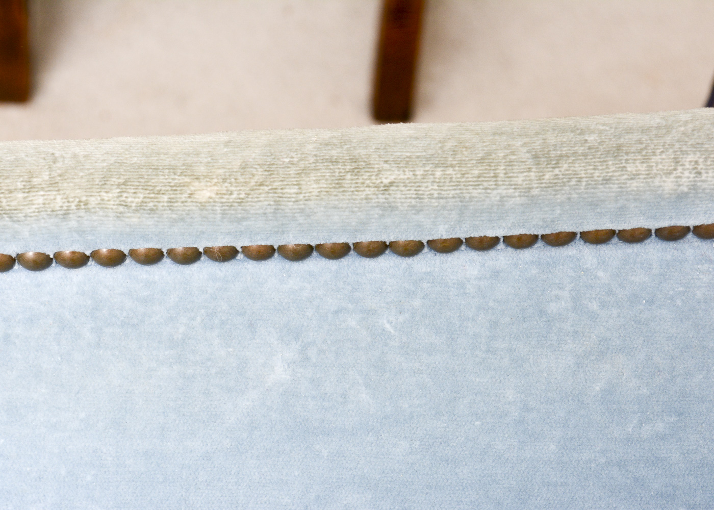 Louis XVI Style Blue Velour Sofa