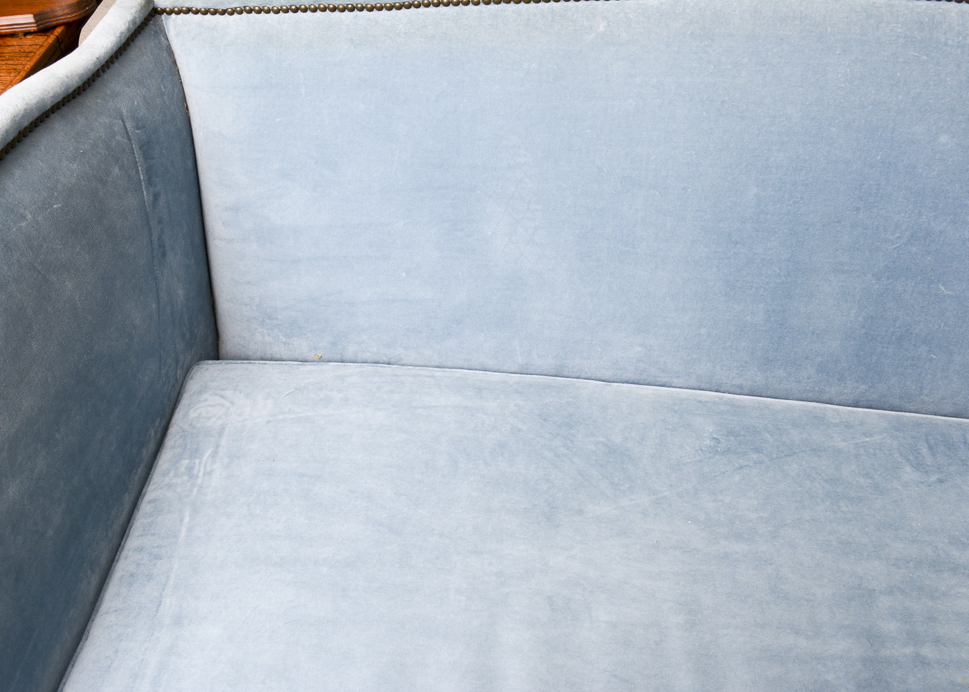 Louis XVI Style Blue Velour Sofa