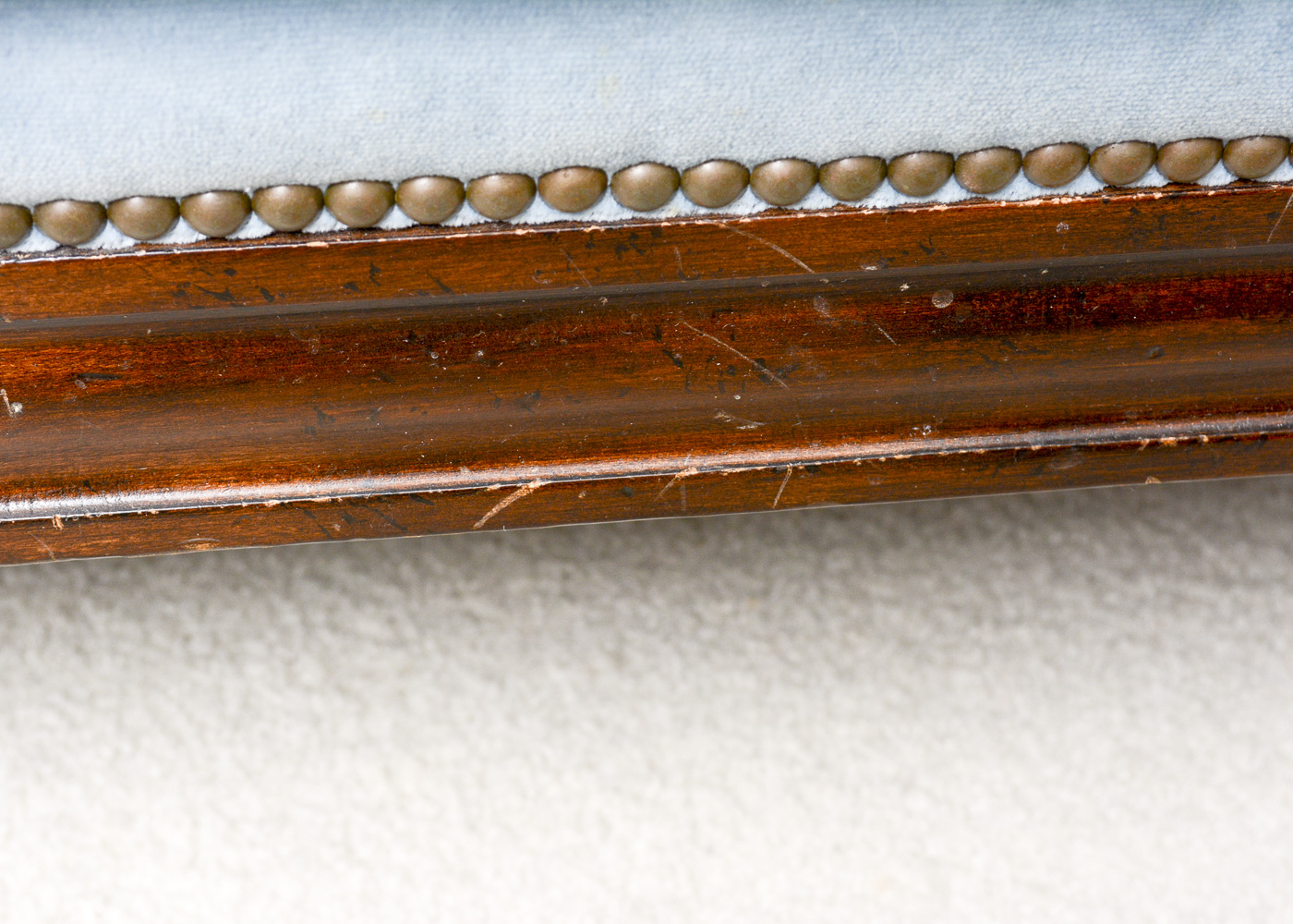 Louis XVI Style Blue Velour Sofa