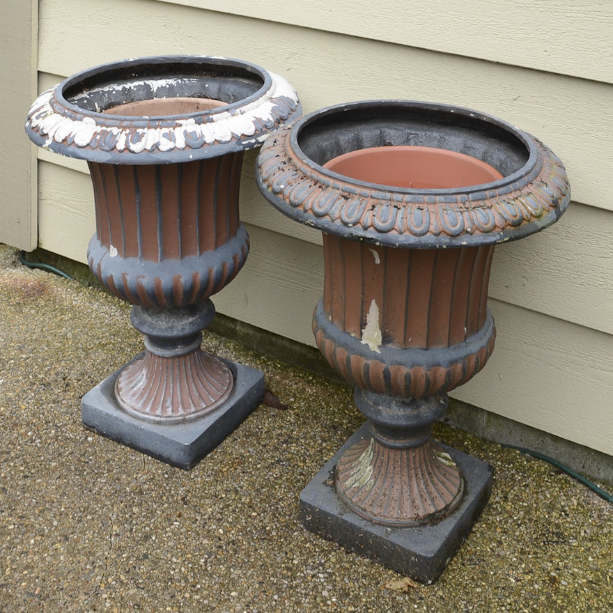 Pair of Outdoor Resin Urns