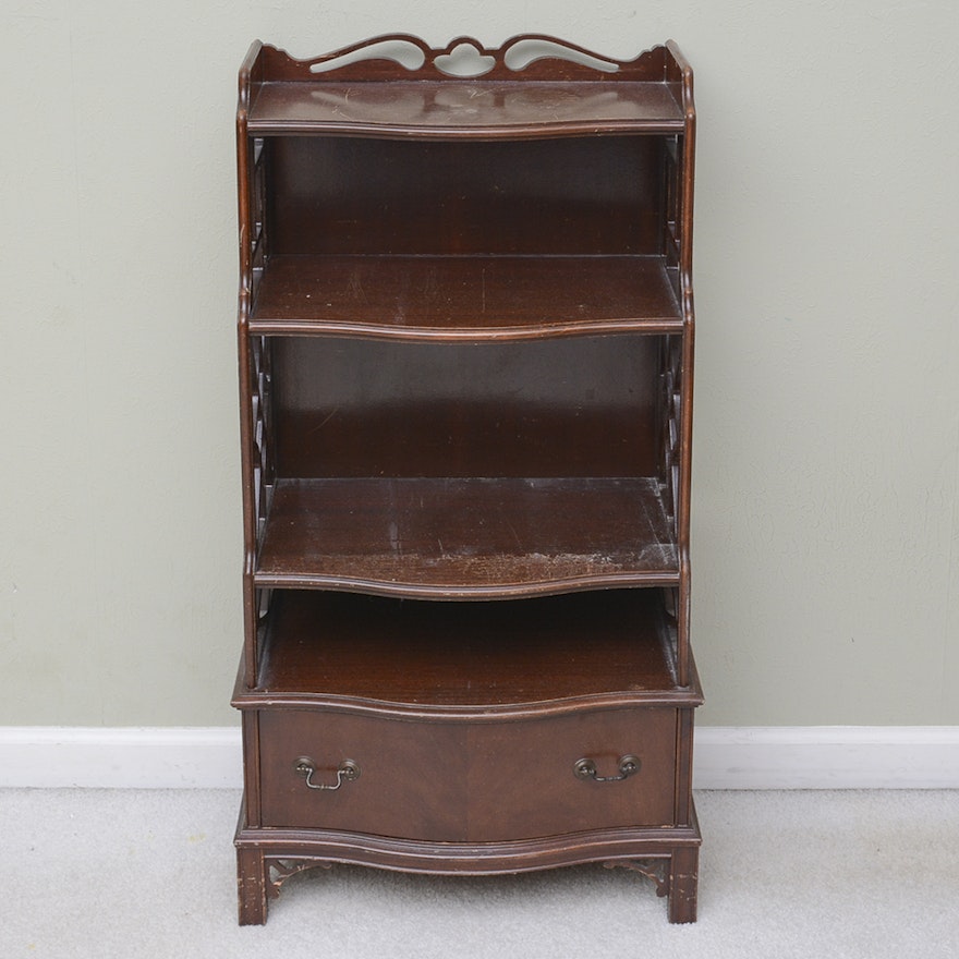 Chippendale Style Serpentine Front Shelving Unit