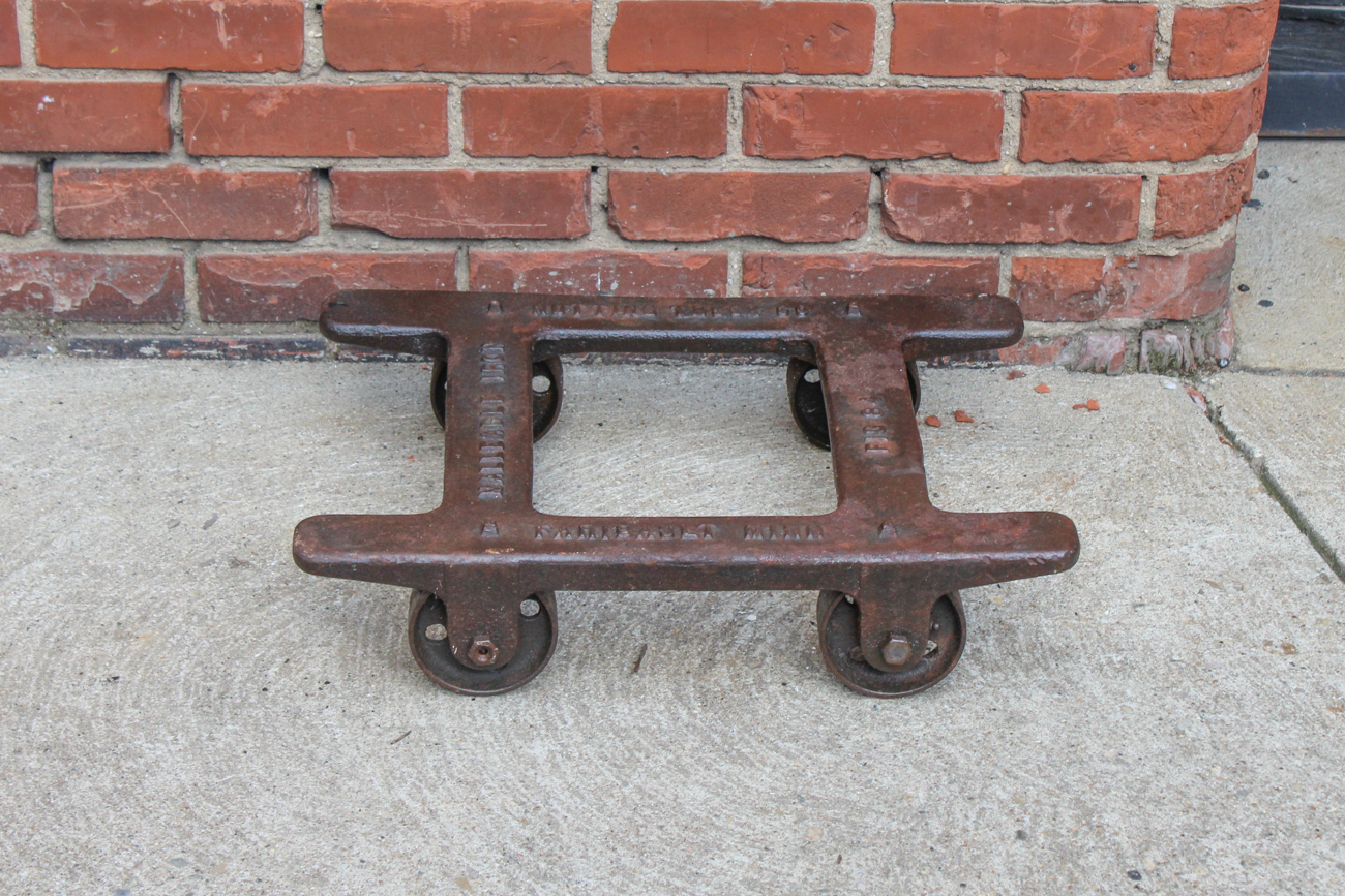 Mid 1800s Cast Iron Ice Block Cart