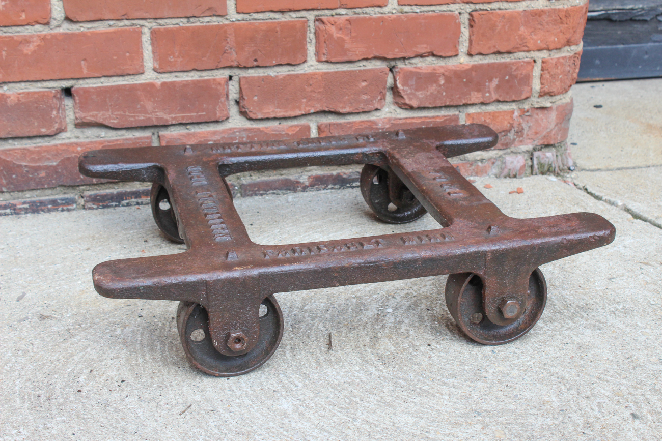 Mid 1800s Cast Iron Ice Block Cart