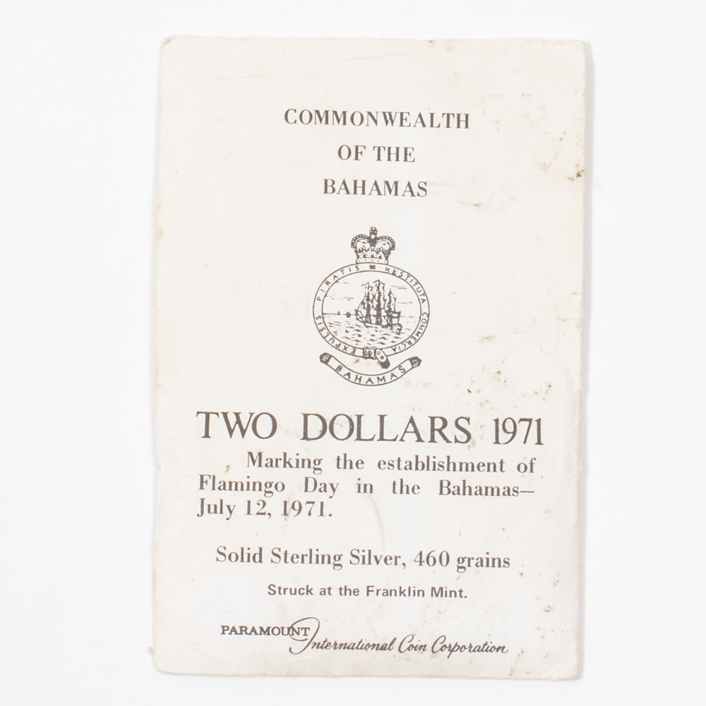 1971 Bahamas Two Dollar Silver Coin