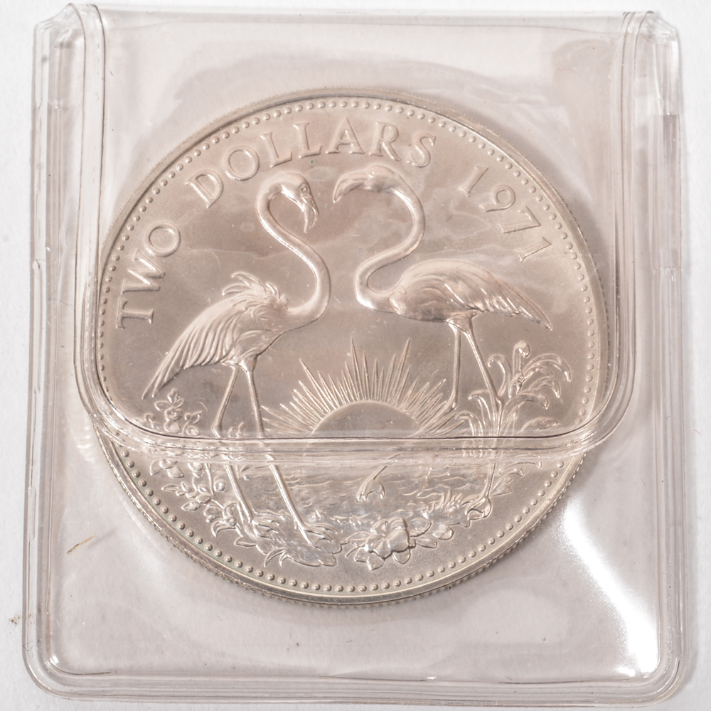 1971 Bahamas Two Dollar Silver Coin