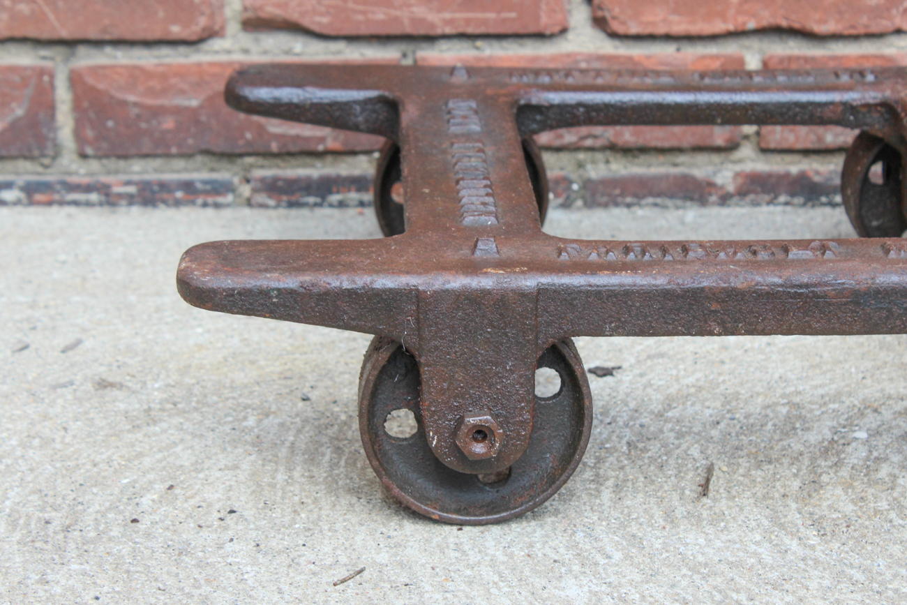 Mid 1800s Cast Iron Ice Block Cart