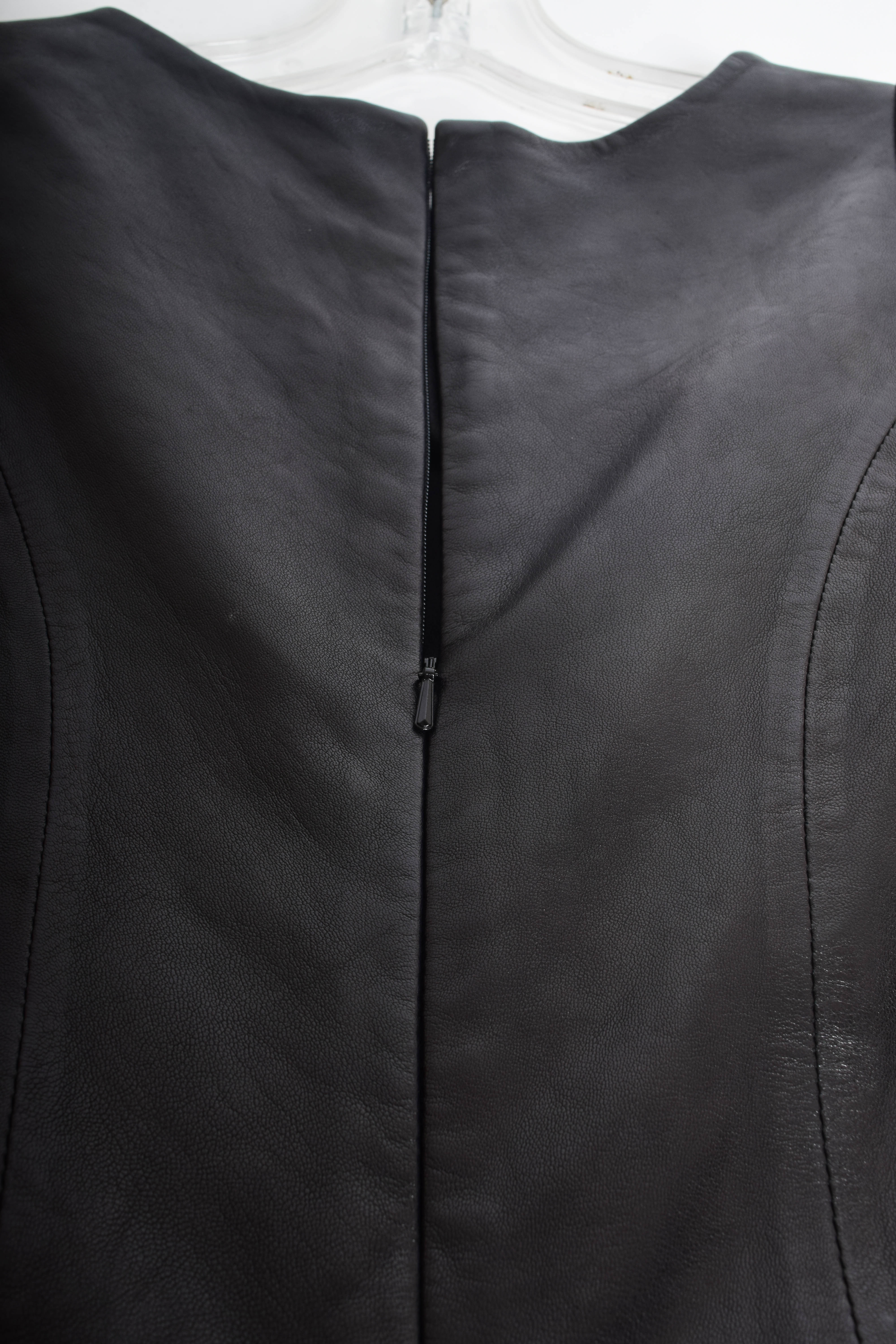 Trelise Cooper Black Leather Peplum Dress