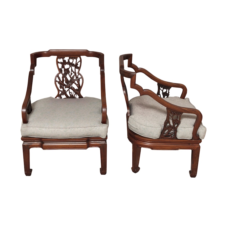 Pair of Chinese Carved Armchairs