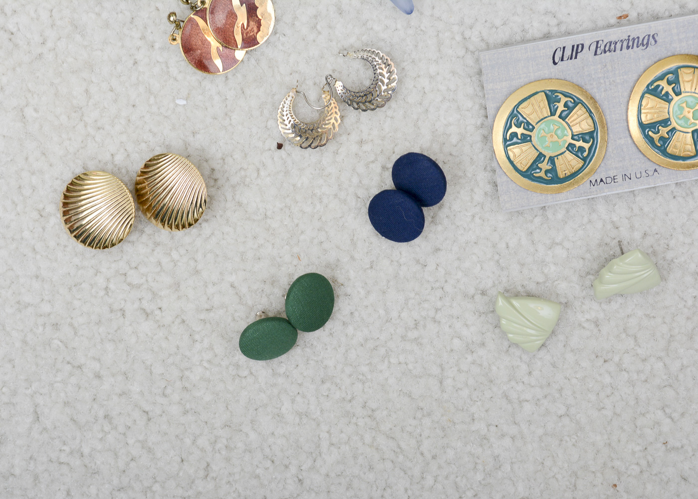 Assorted Costume Jewelry Including Gold Tone Earrings