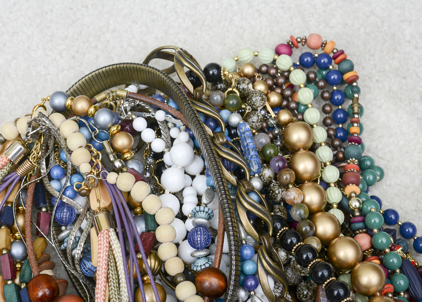 Assorted Costume Jewelry Including Gold Tone Earrings