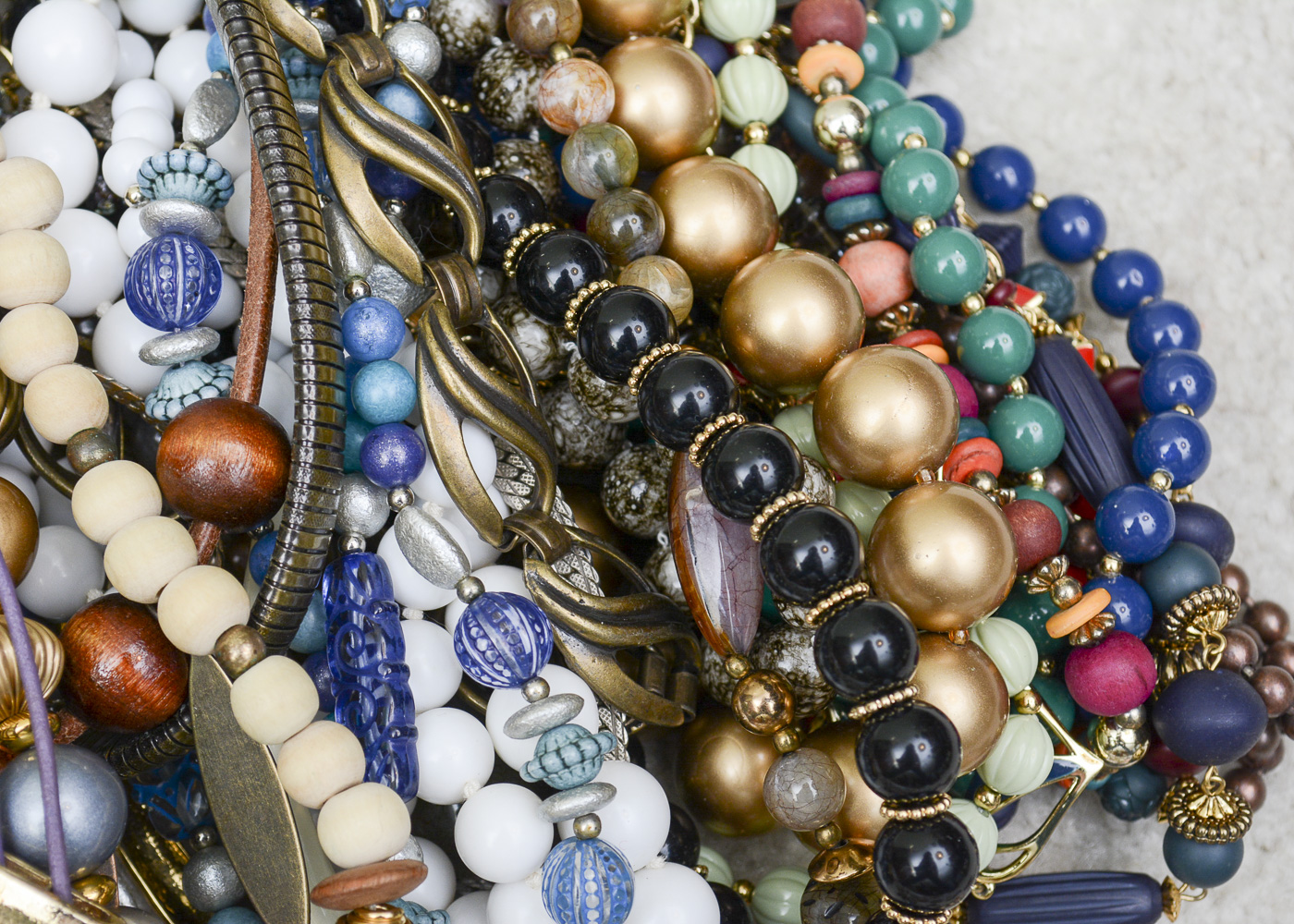 Assorted Costume Jewelry Including Gold Tone Earrings