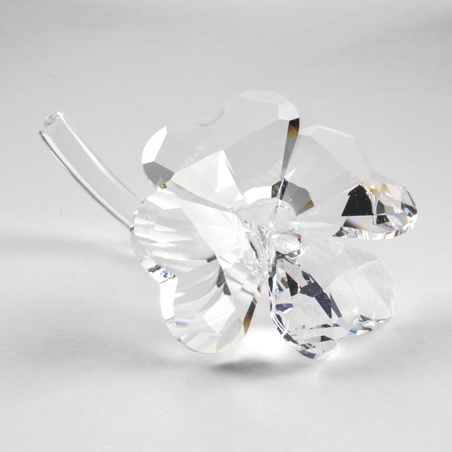 Swarovski Crystal Signed Four-Leaf Clover Figurine