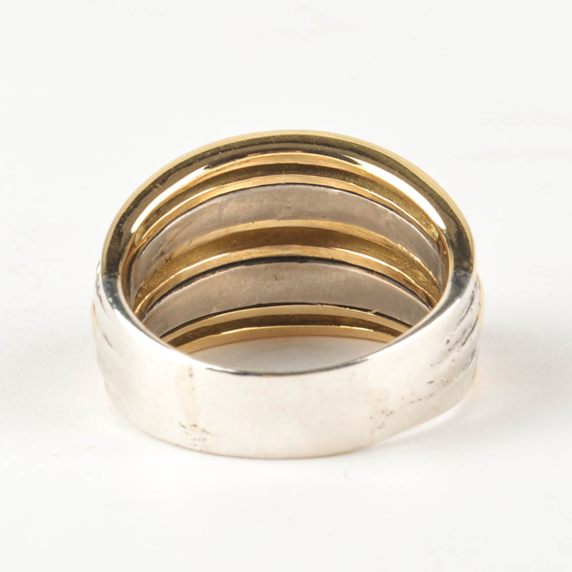 David Yurman Sterling Silver and 18K Yellow Gold Ring