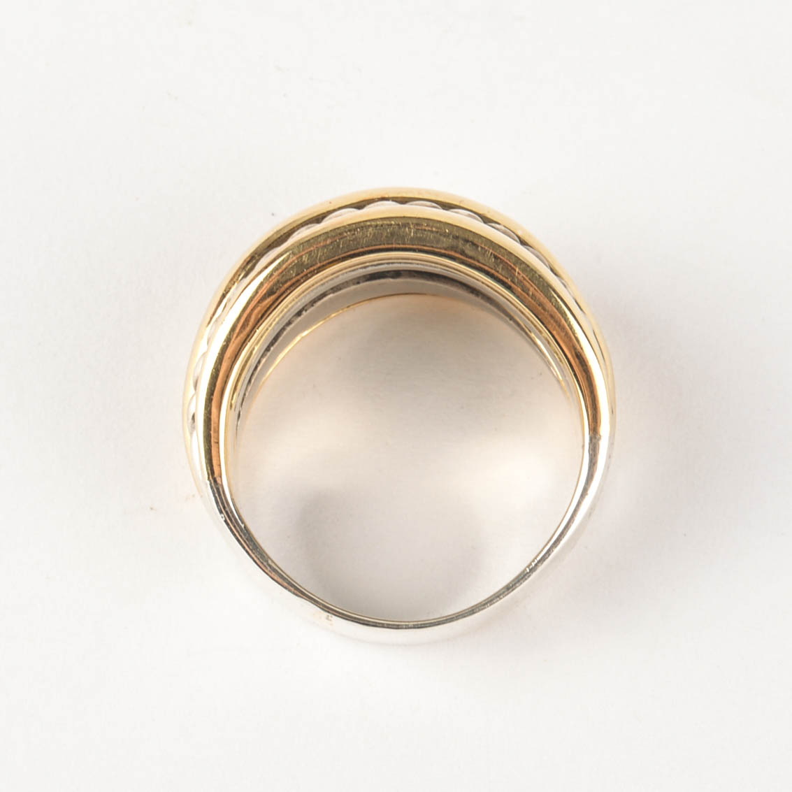 David Yurman Sterling Silver and 18K Yellow Gold Ring