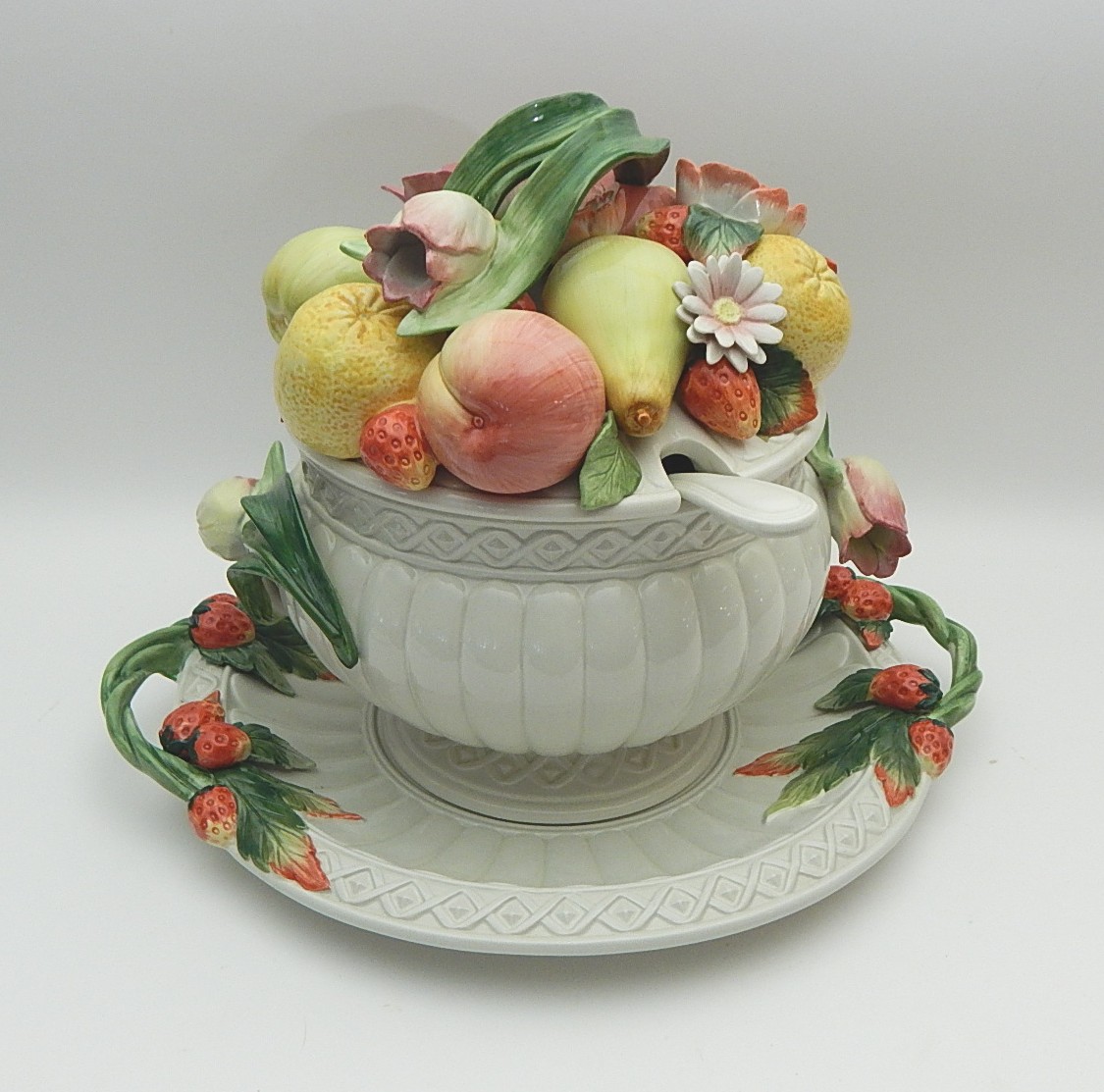Large Fitz and Floyd "Fruits and Flowers" Tureen