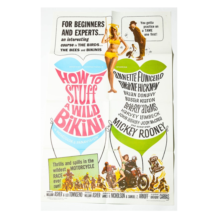 1965 "How to Stuff a Wild Bikini" Movie Poster