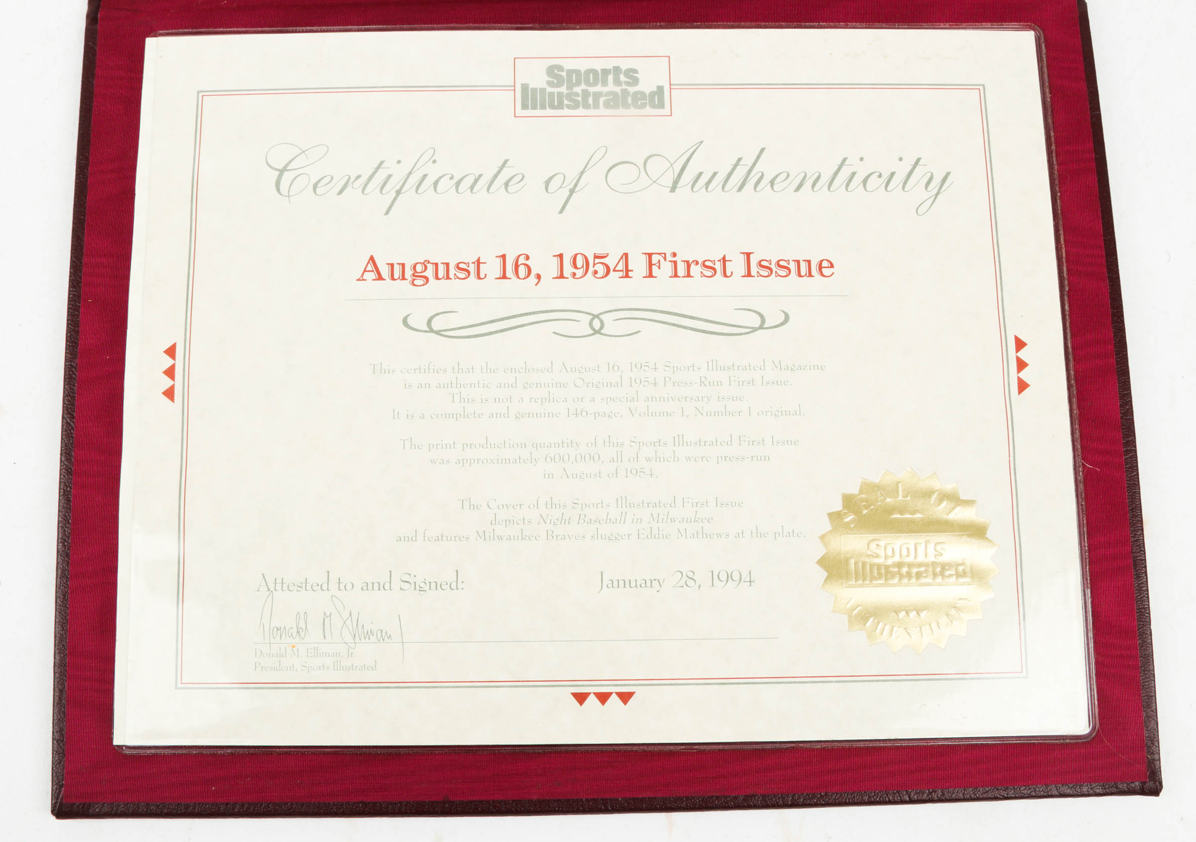 "Sports Illustrated" Magazine First Issue August 16, 1954