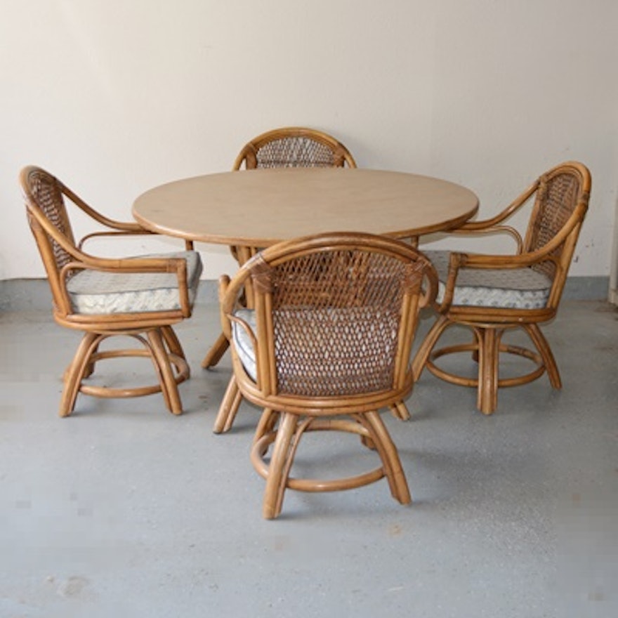 Bamboo Table and Four Chairs
