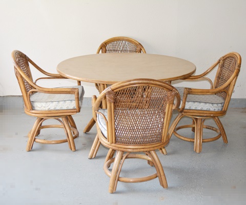 Bamboo Table and Four Chairs
