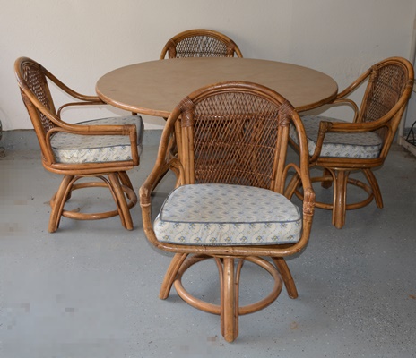Bamboo Table and Four Chairs