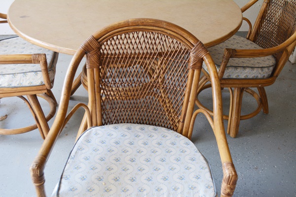 Bamboo Table and Four Chairs
