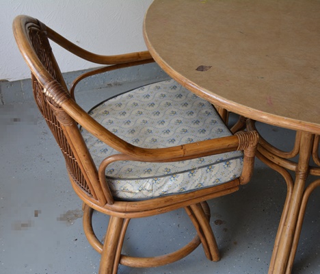Bamboo Table and Four Chairs