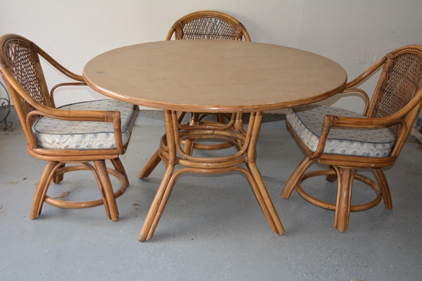 Bamboo Table and Four Chairs