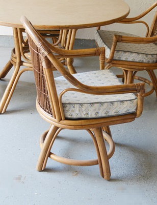 Bamboo Table and Four Chairs