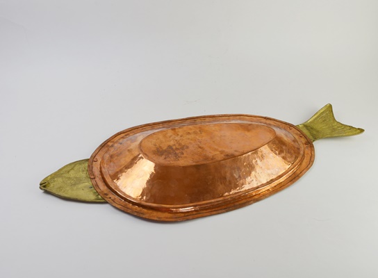 Copper and Brass Lidded Fish Platter