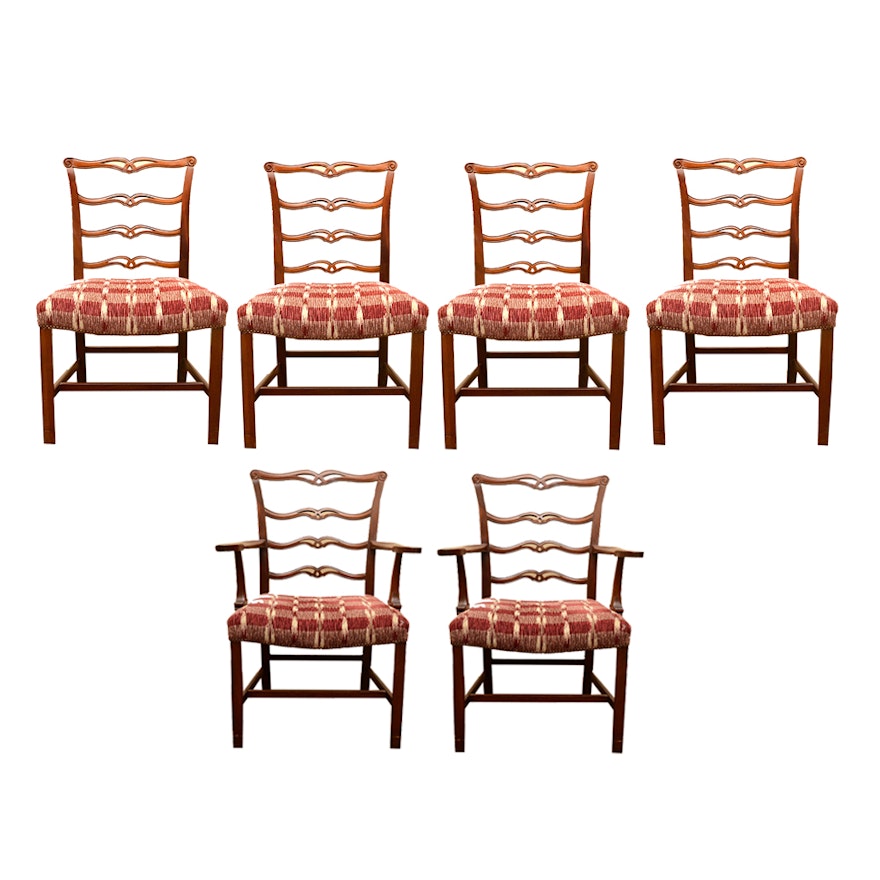Vintage Chippendale Style Ribbon-Back Dining Chairs