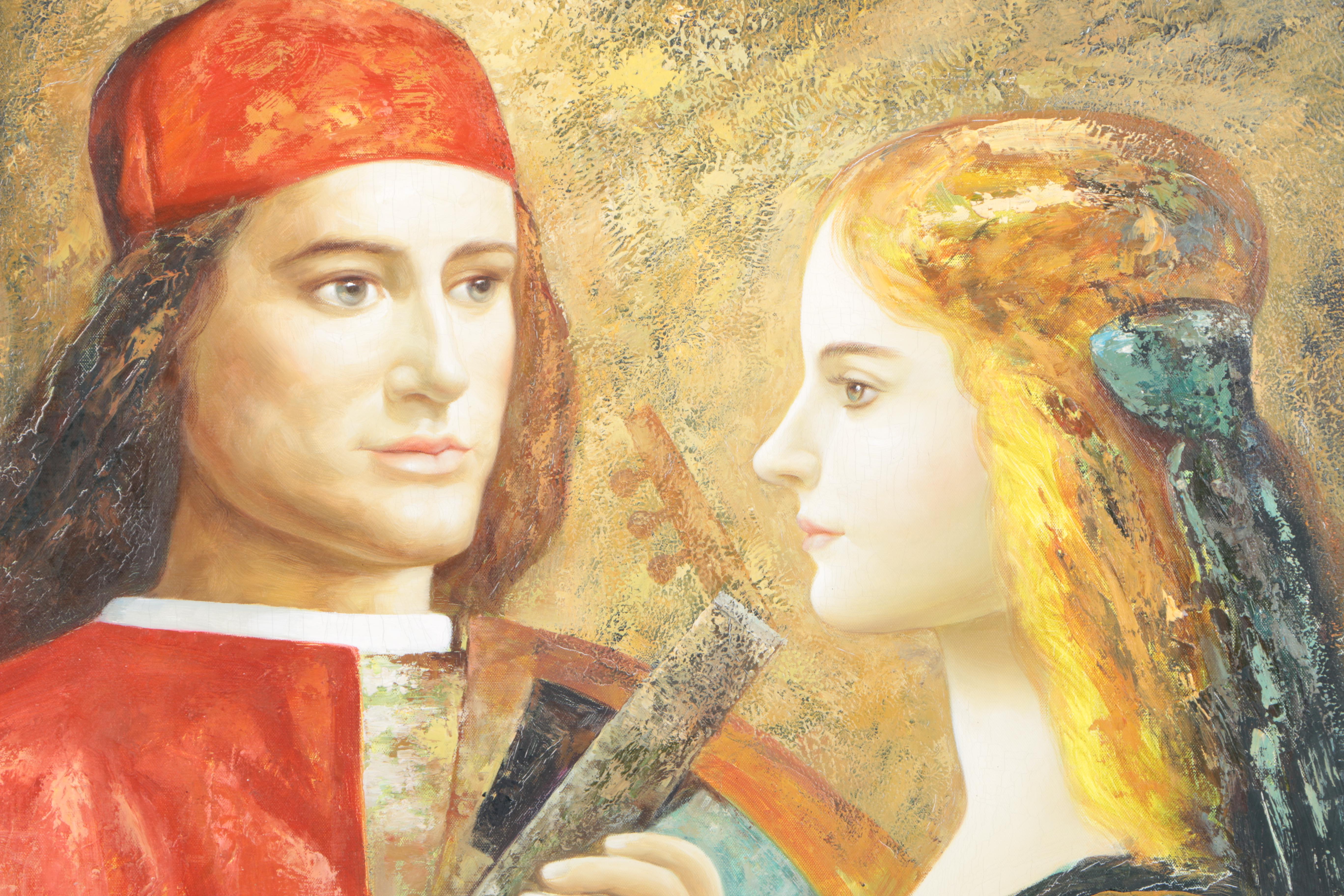 Oil Painting on Canvas of Elizabethan Era Couple