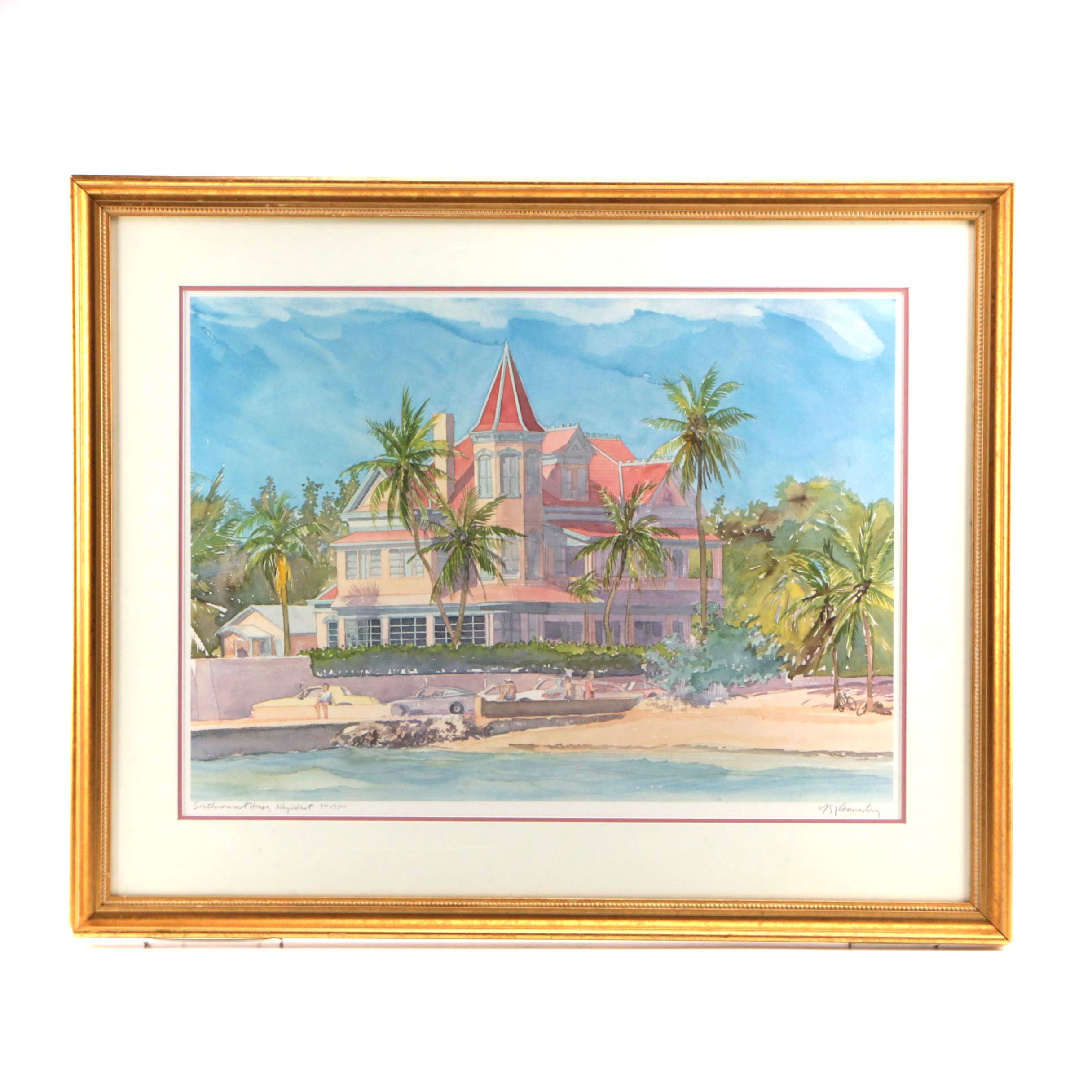 Robert Kennedy Limited Edition Offset Lithograph "Southernmost House, Key West"