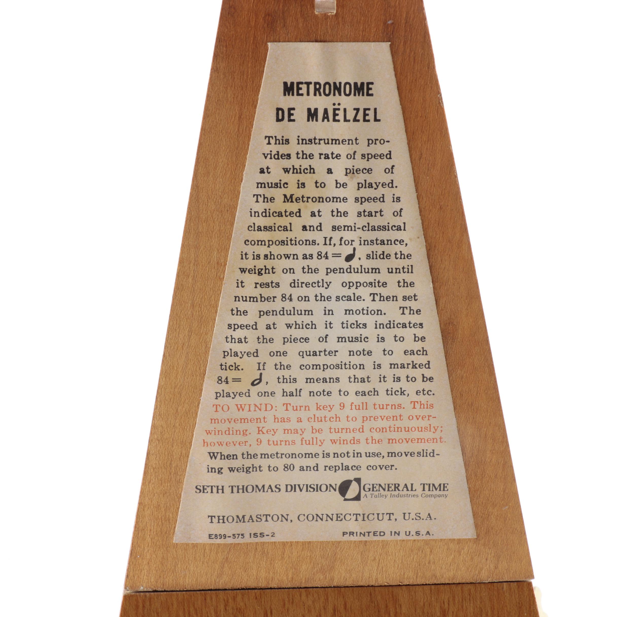 Vintage Seth Thomas #10 Metronome