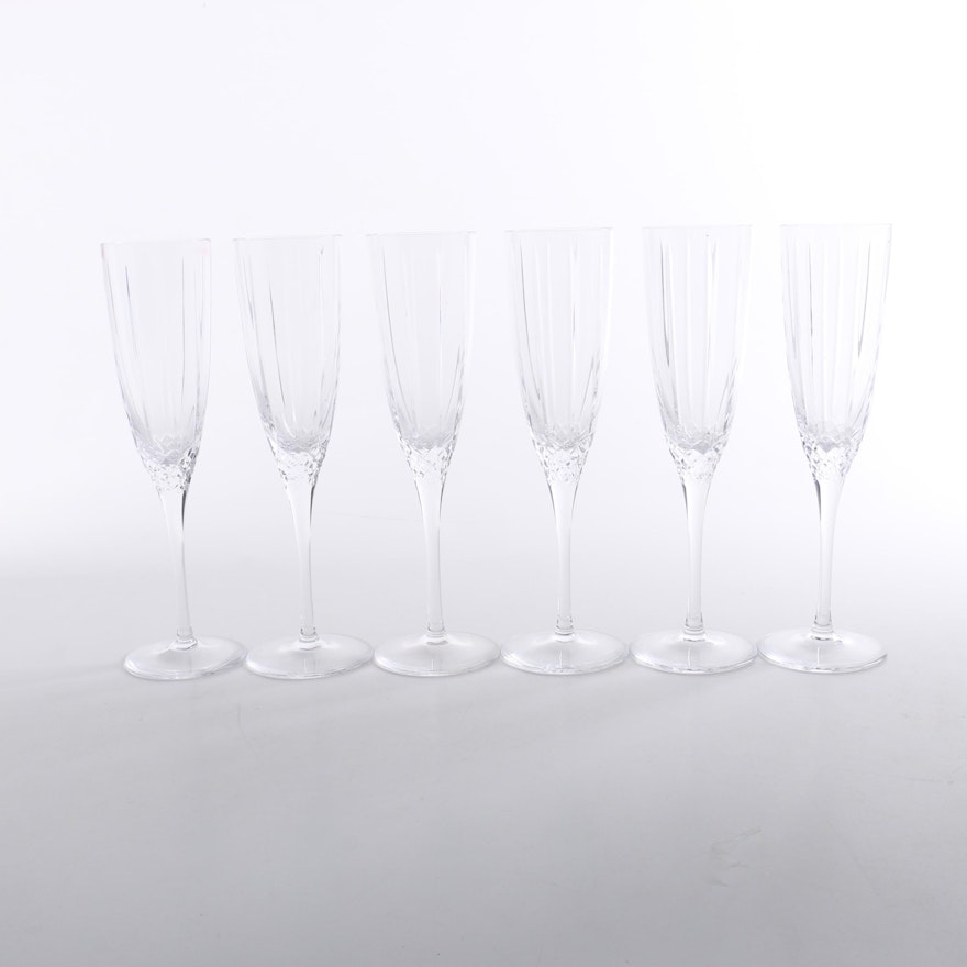 Set of Marquis by Waterford "Sparkle" Crystal Champagne Flutes