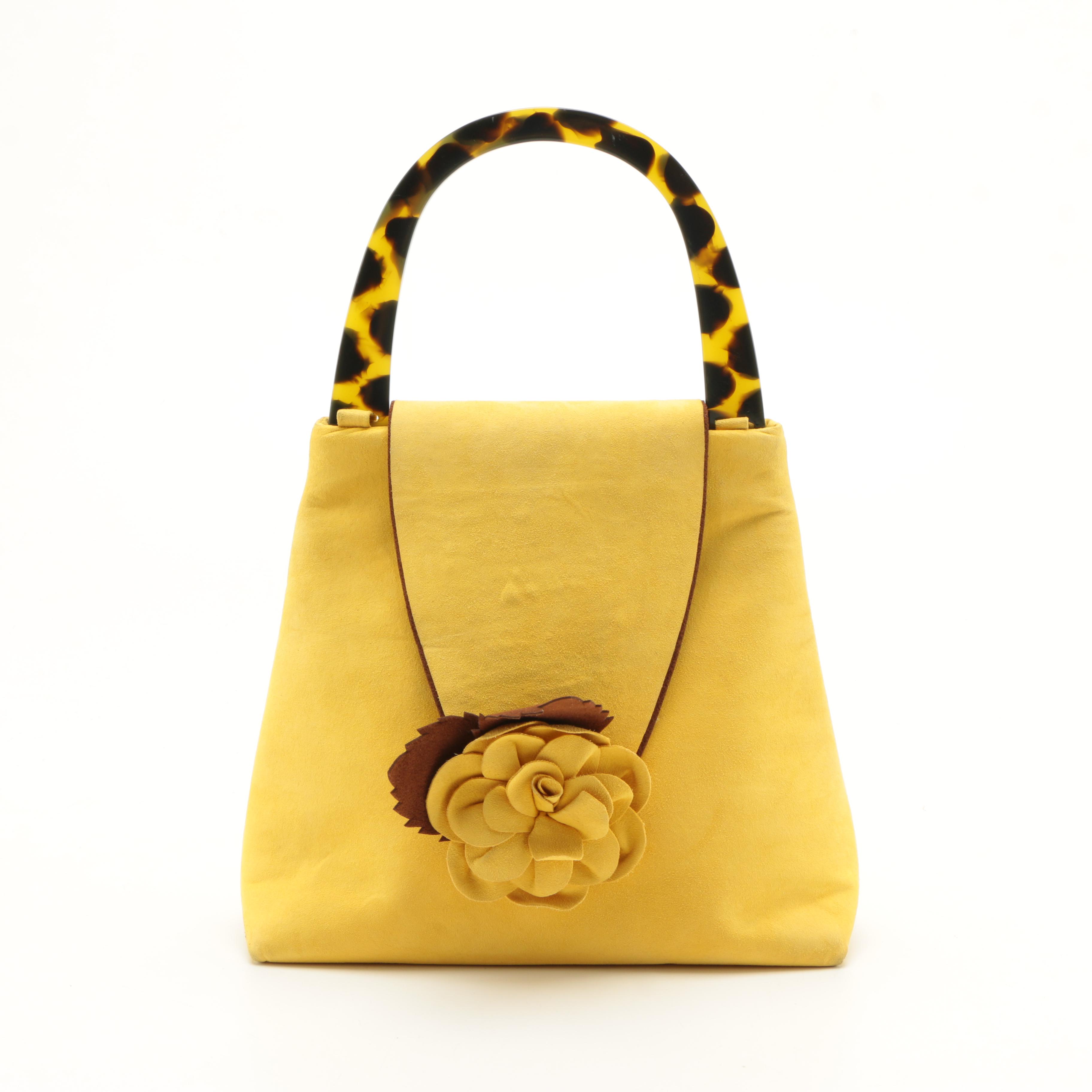 Marigot Yellow Suede Handbag