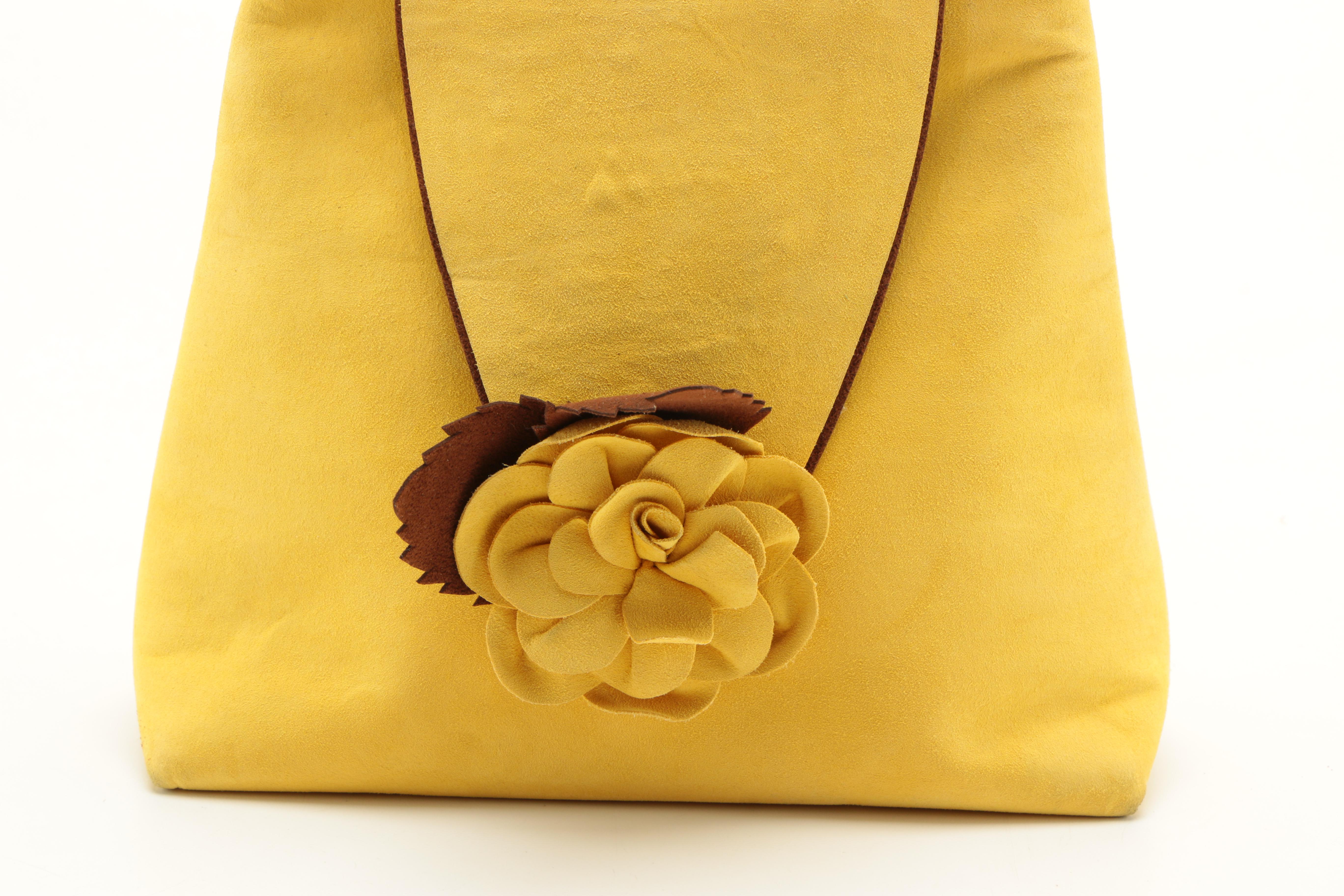 Marigot Yellow Suede Handbag