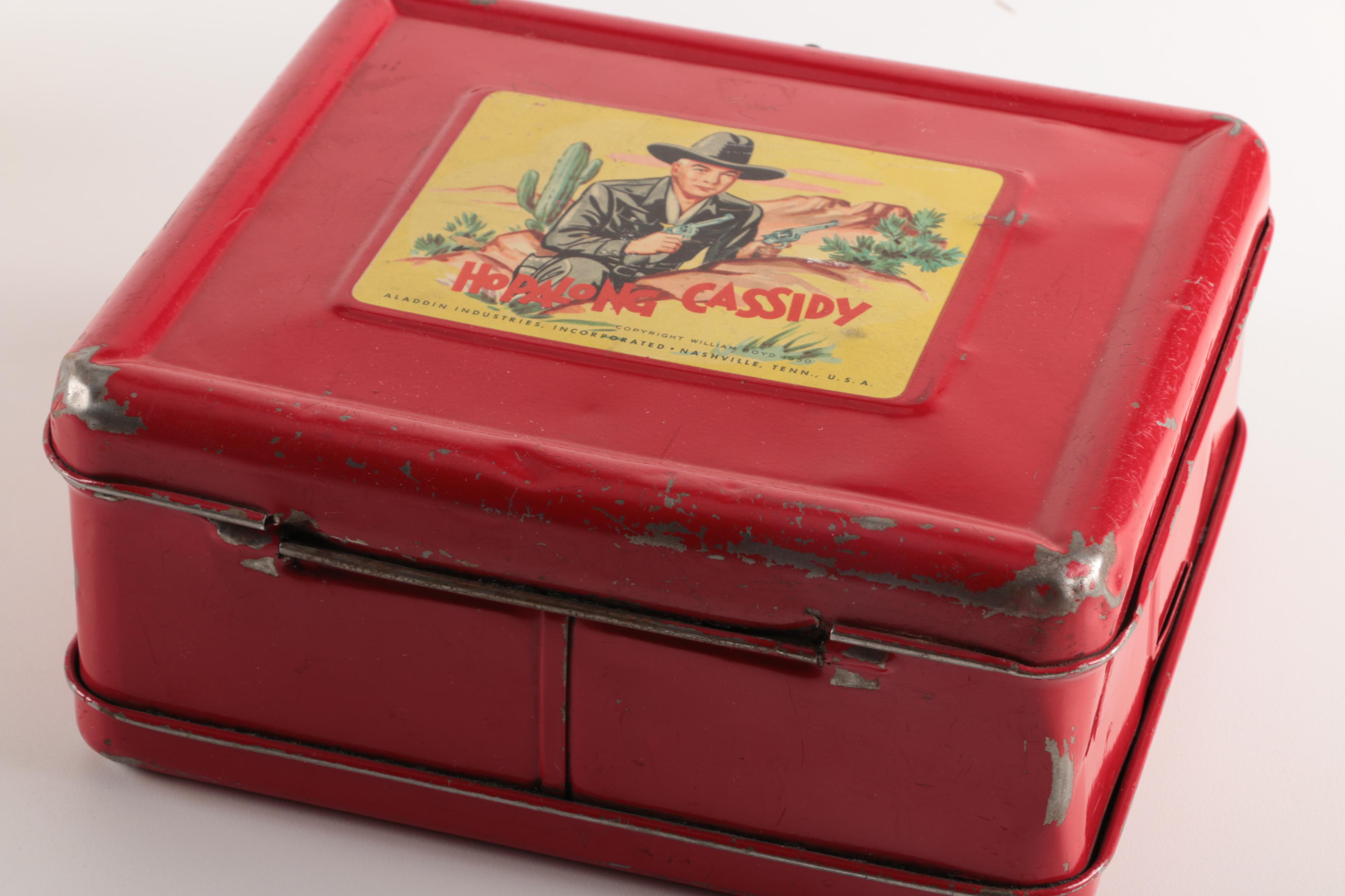 Vintage Hopalong Cassidy Metal Lunch Box and Thermos