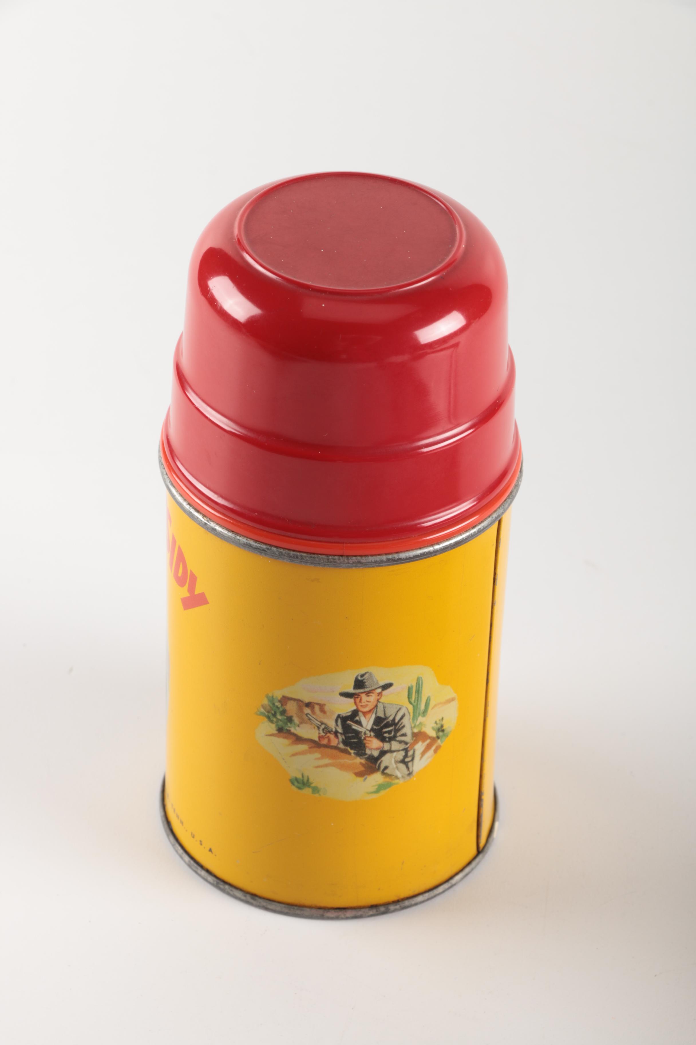 Vintage Hopalong Cassidy Metal Lunch Box and Thermos