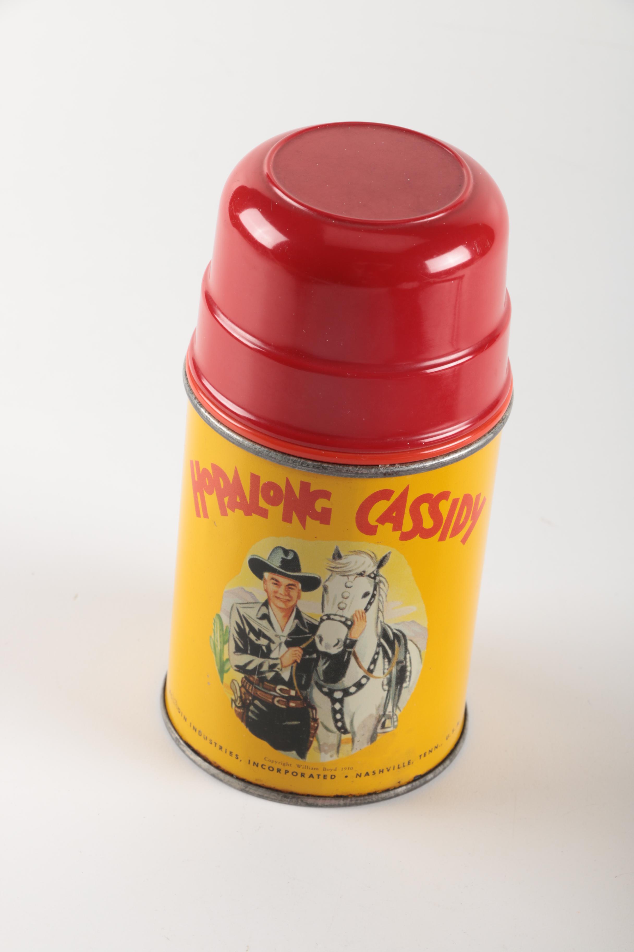 Vintage Hopalong Cassidy Metal Lunch Box and Thermos