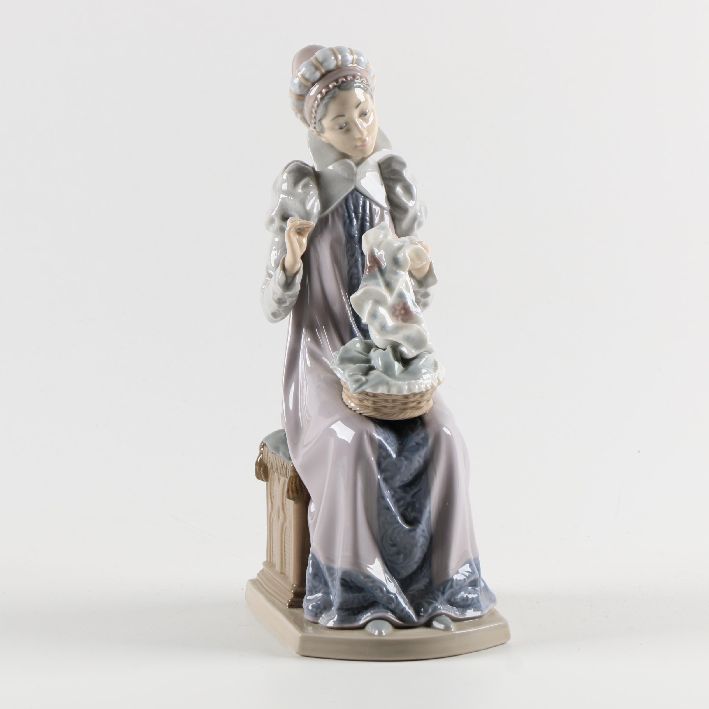 Vintage Lladró "Sewing a Trousseau" Figurine