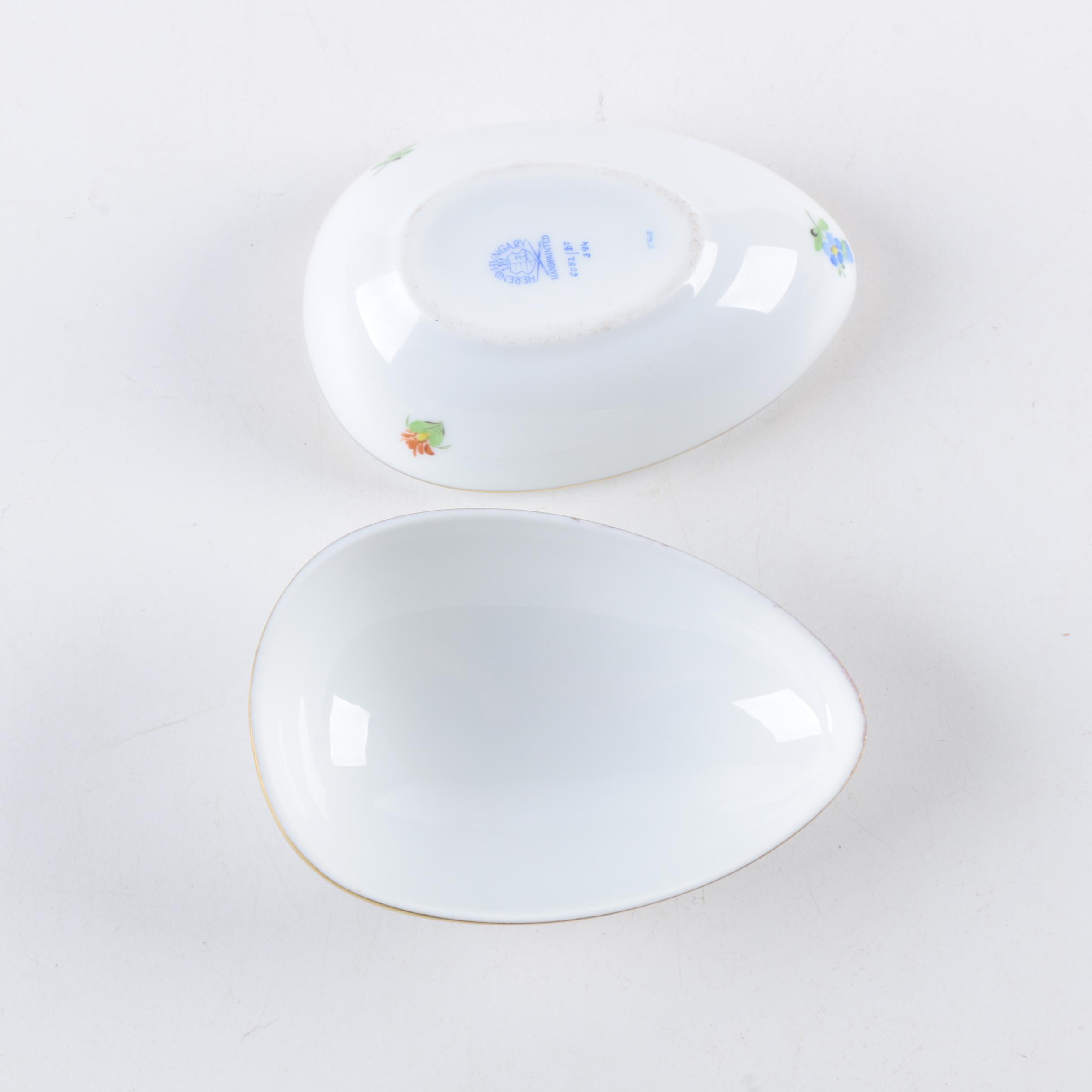 Herend Hand Painted Porcelain Egg Trinket Boxes