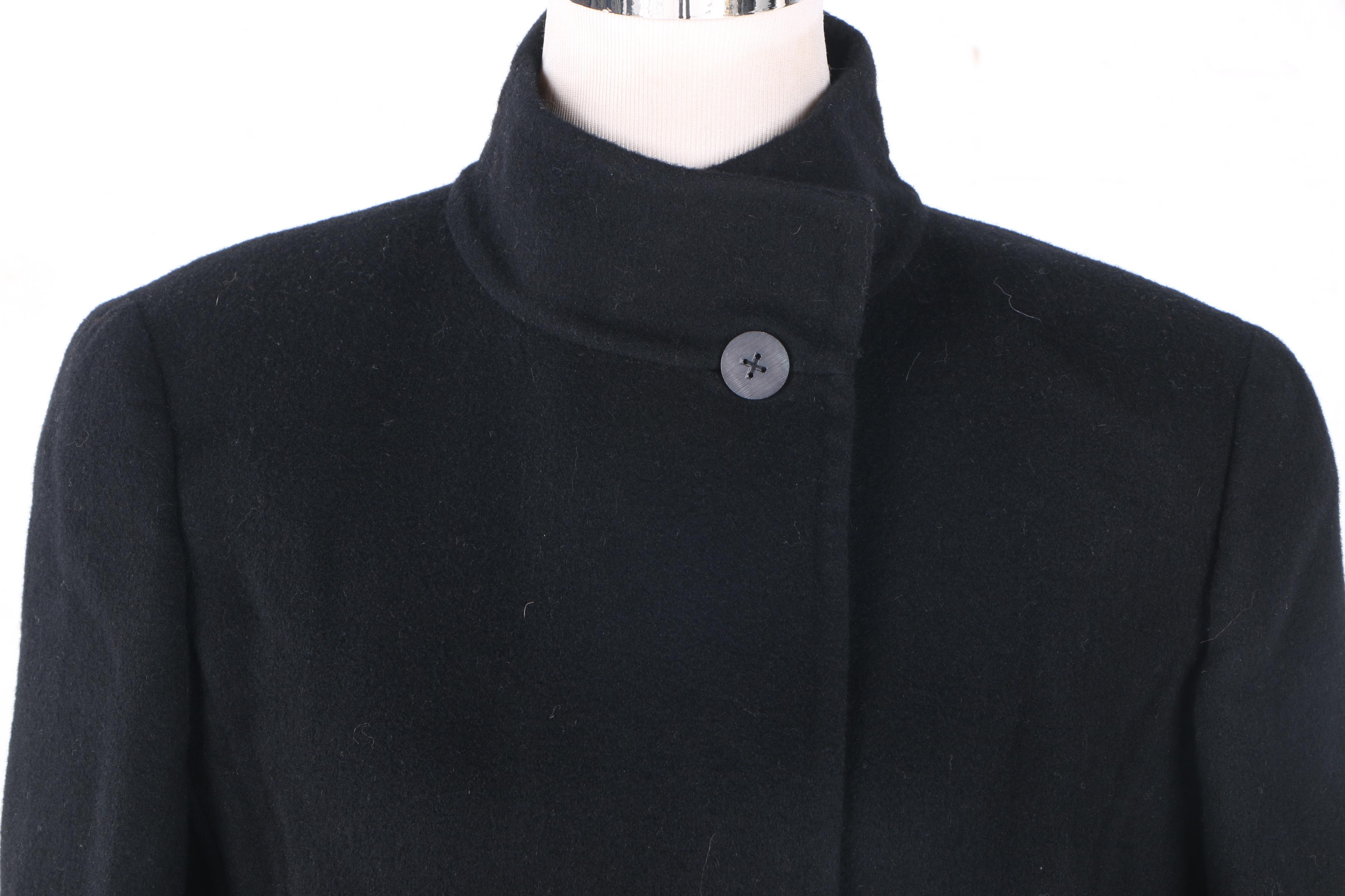 Valentino Miss V Black Virgin Wool Blend Coat