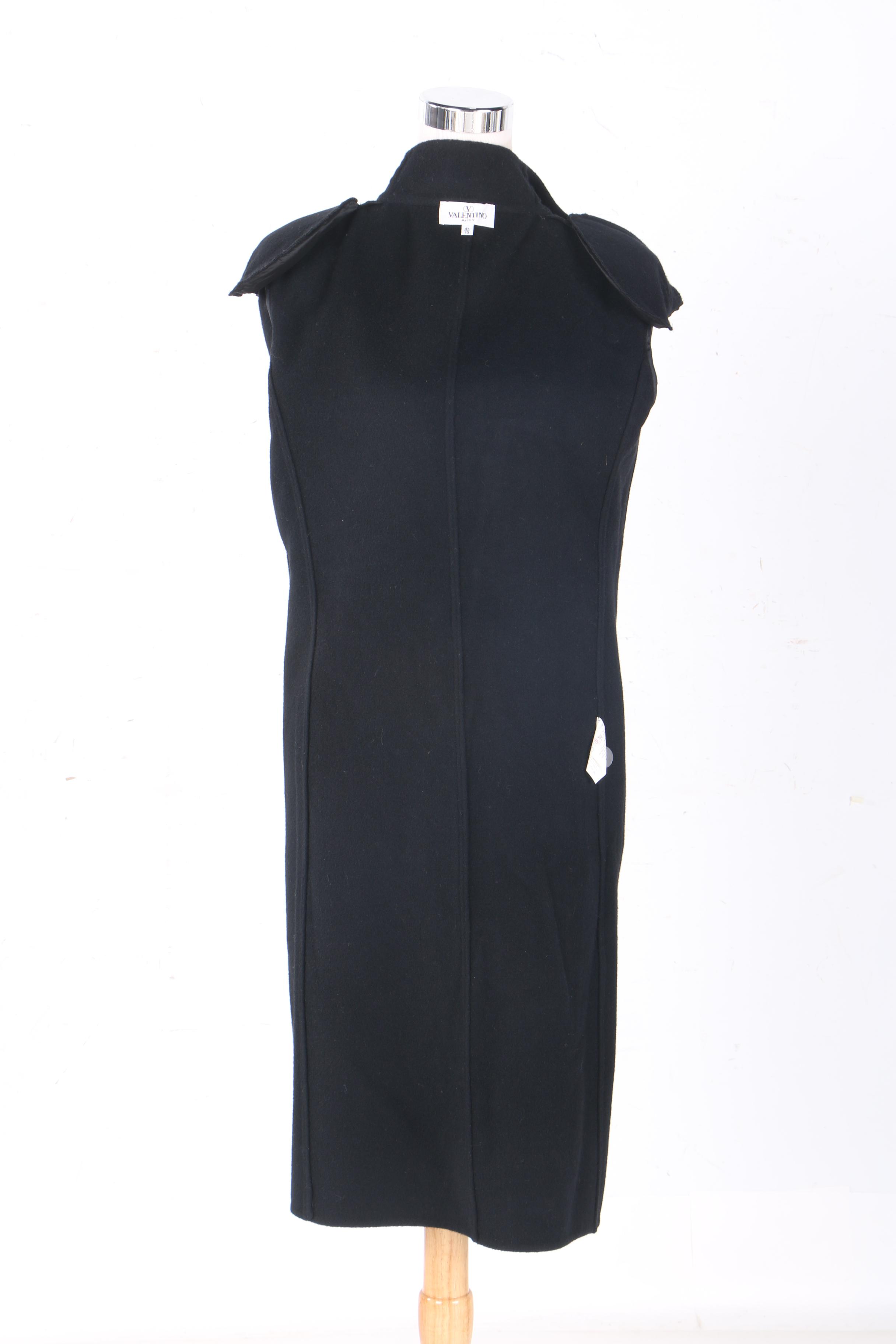 Valentino Miss V Black Virgin Wool Blend Coat