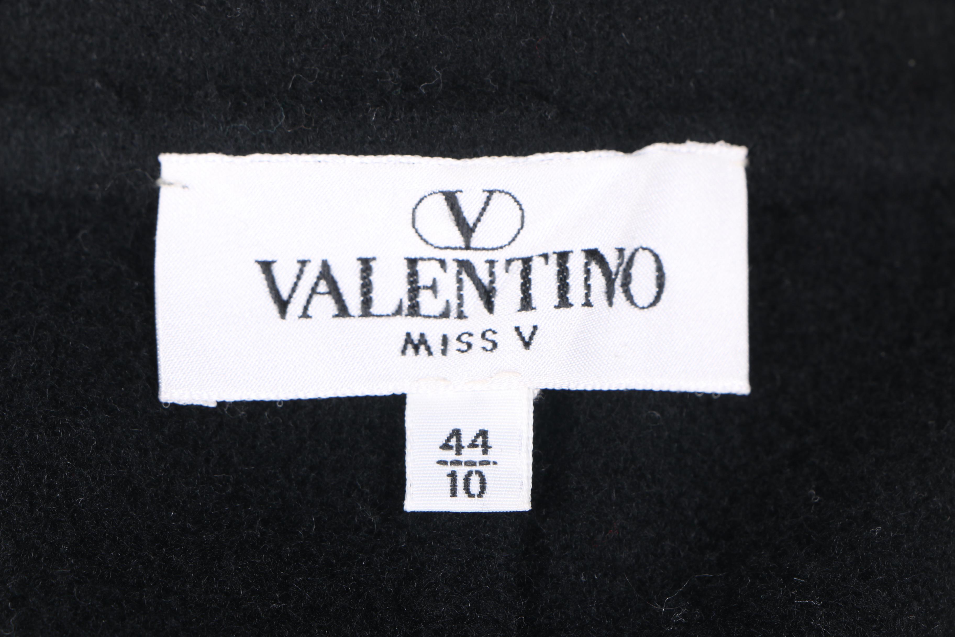 Valentino Miss V Black Virgin Wool Blend Coat