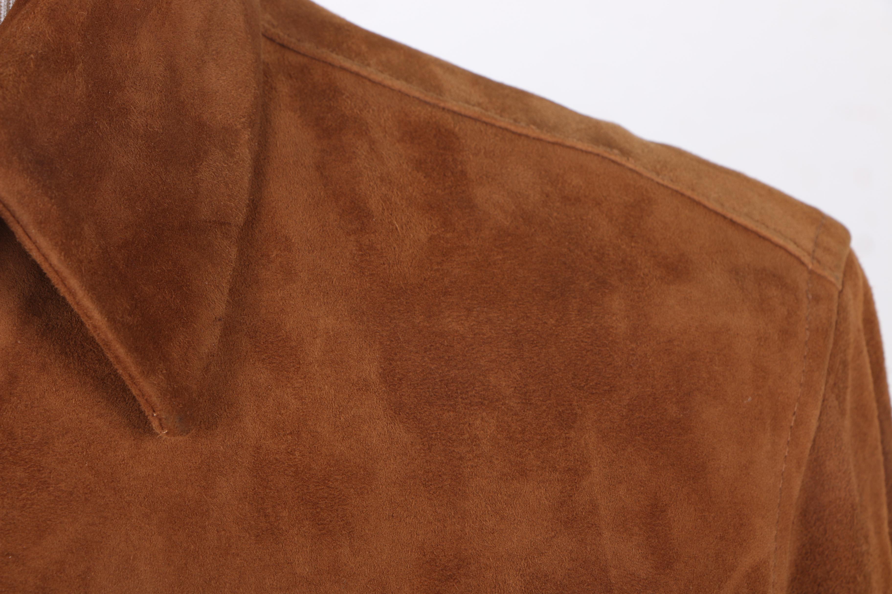 Women's Brown Faux Suede Shirt Jacket