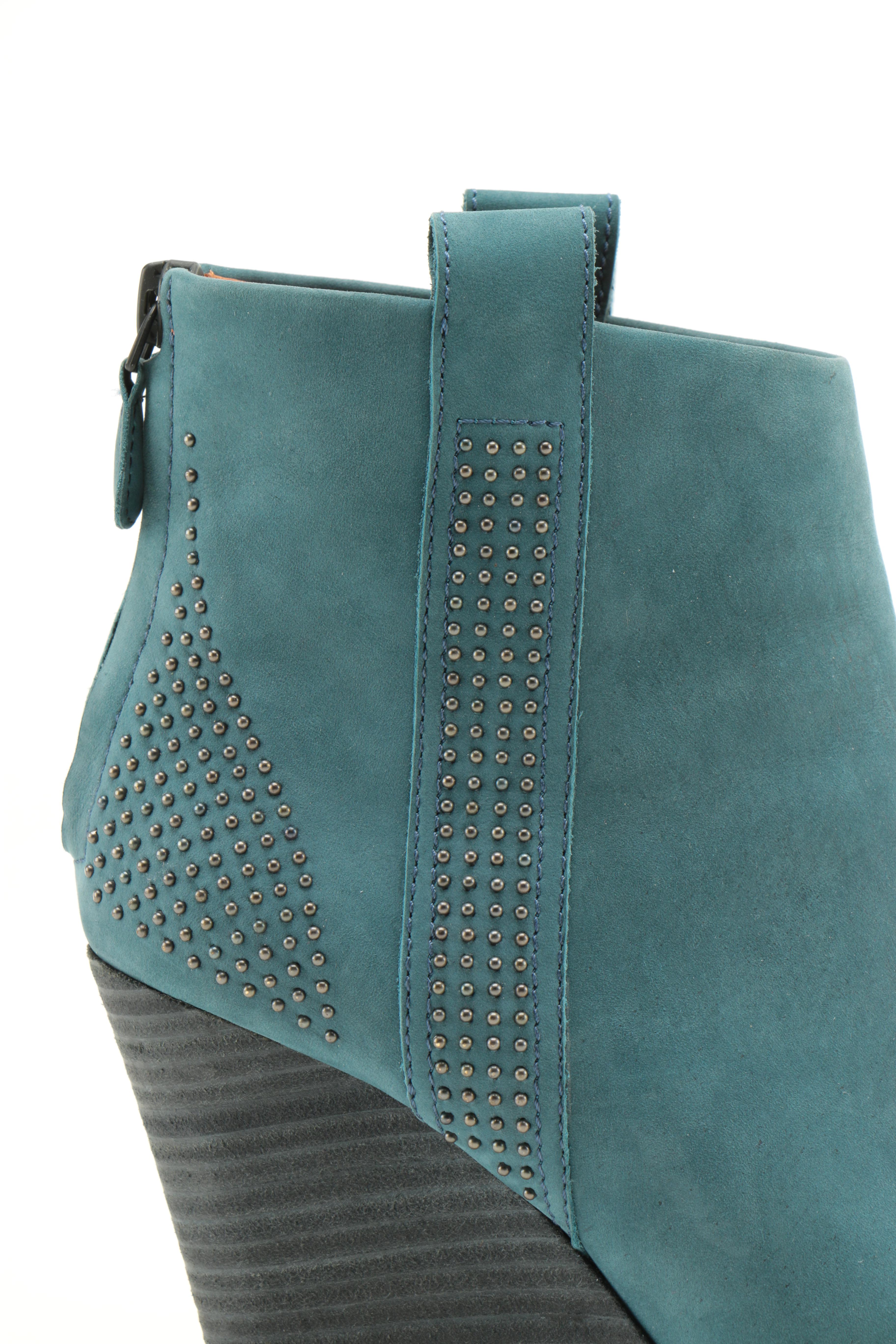 Rebecca Minkoff Teal Suede Wedge Boots