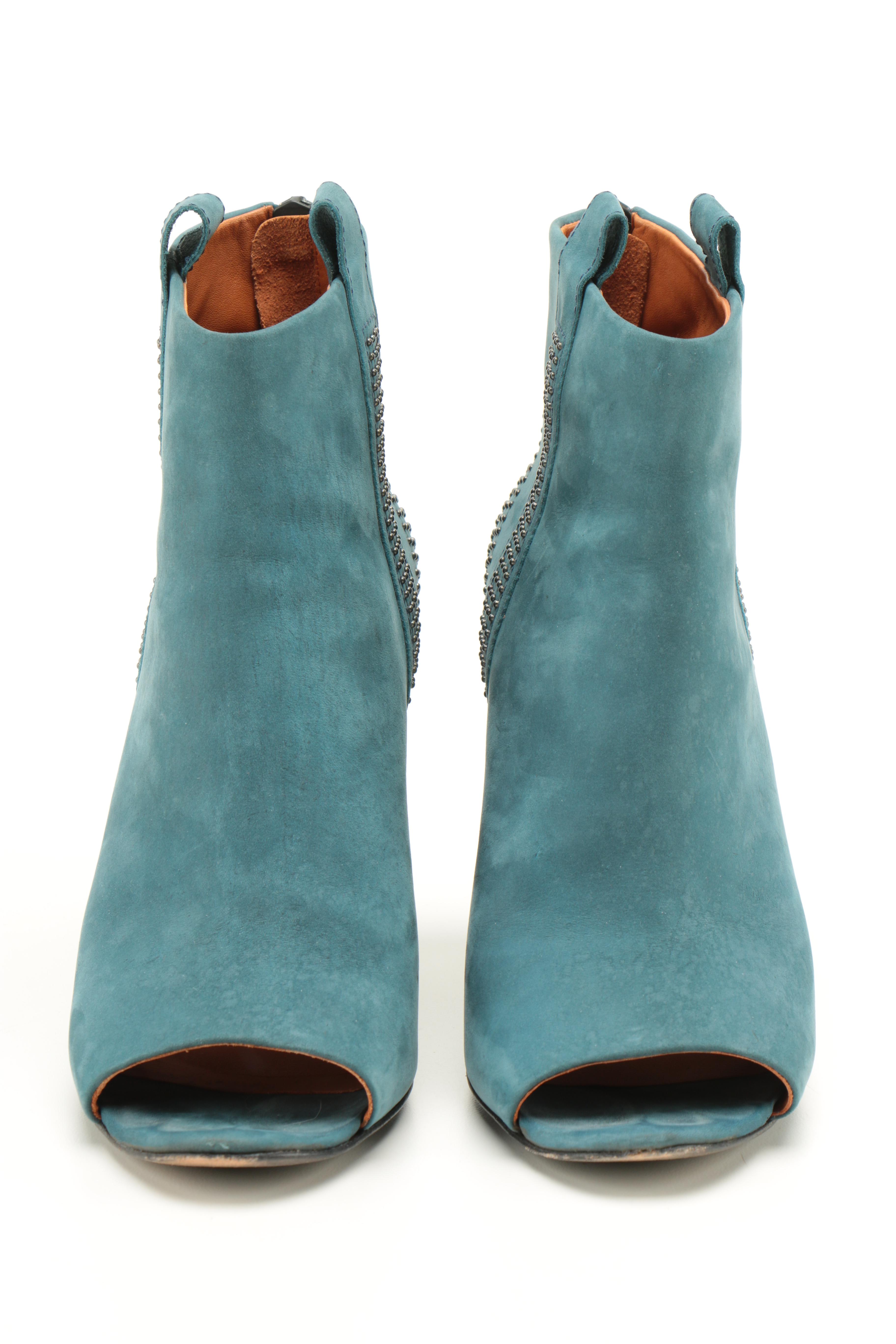 Rebecca Minkoff Teal Suede Wedge Boots