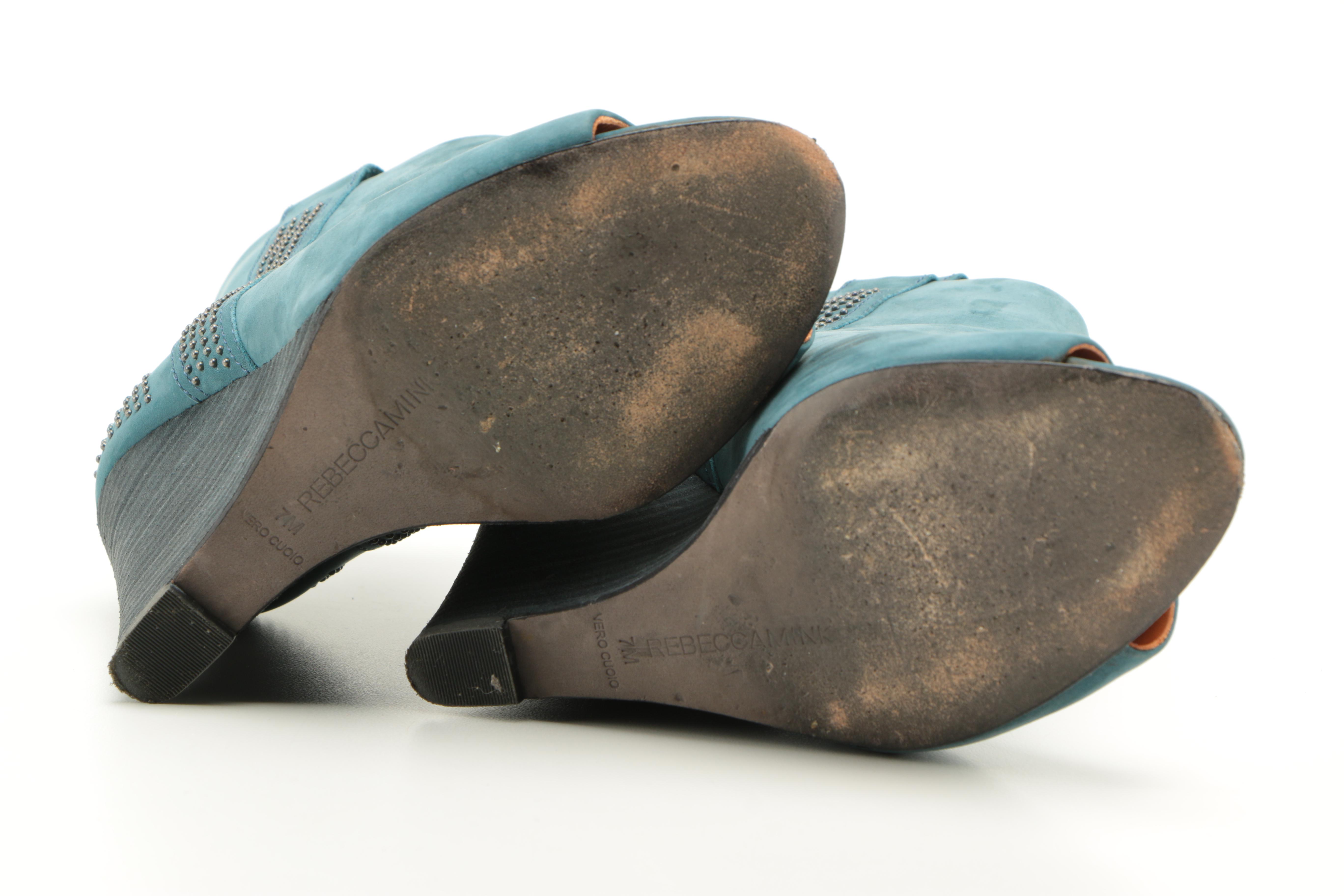 Rebecca Minkoff Teal Suede Wedge Boots