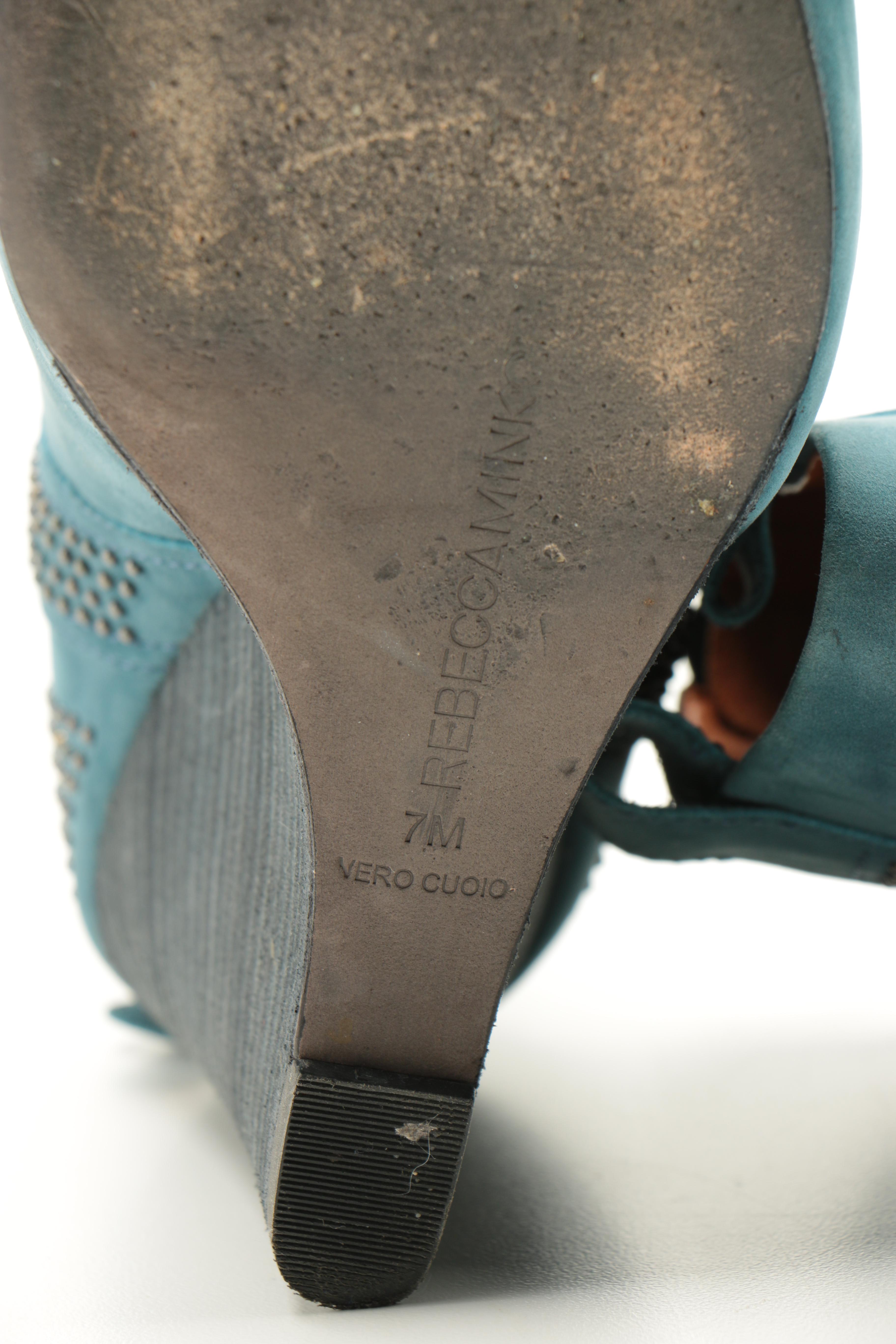 Rebecca Minkoff Teal Suede Wedge Boots